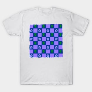 We Come in Peace // Daisy Alien Checkerboard T-Shirt